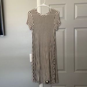 black and white midi dress